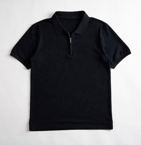 Factory Direct Sale Men's Zipper Polo Shirt Short Sleeve Customizable Logo High Grade Fabric Soft Touch Breathable Quick Dry - Product Image 1