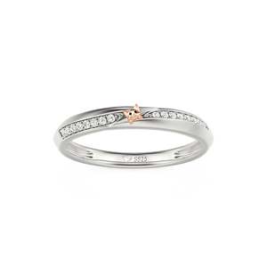 Bague de mariage Jeulia pour femme en platine, style crossover, avec zircon taillé, motif chat et éternité - Product Image 3