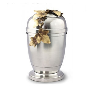 Urne de crémation pour adulte en métal en aluminium avec impression de conception de blé couleur noire urne funéraire de qualité supérieure pour la décoration de la maison - Product Image 2