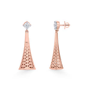 Nexa Weave Gold Drop <b>Earrings</b> for Women Vintage Religious Style with Quartz <b>Pearl</b> & <b>Diamond</b> Accents - Product Image 5