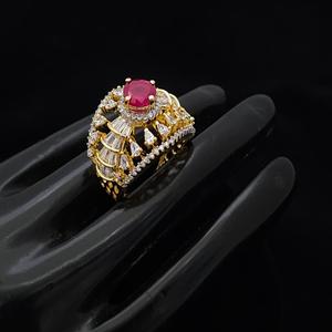 แหวนทองขาวแบบปรับได้ทันสมัยทันสมัยทันสมัยเหมาะสำหรับใส่ไปงานเลี้ยงงานแต่งงาน - Product Image 1