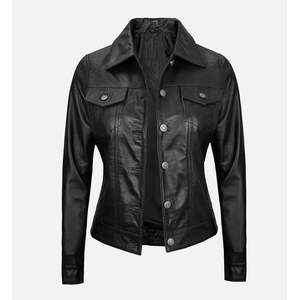 Chaqueta Bomber Reversible de Piel de Oveja Negra para Mujer con Flecos de Perlas y Logotipo Personalizado - Sostenible 3XL - Product Image 2