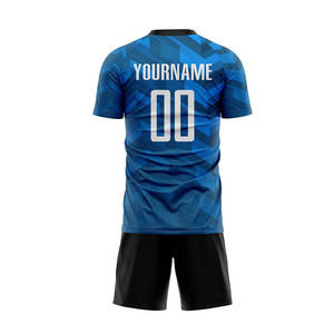 Jersey camisas personalizadas de calidad para niños conjunto sublimación azul amarillo Club alto diseño Logo camiseta equipo fútbol ropa de fútbol - Product Image 6