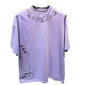 Camiseta Personalizada Lisa de Algodón Grueso, Camiseta con Diseños Personalizados, Impresión de Manga Corta, Camiseta Extra Grande para Hombre - Product Image 1