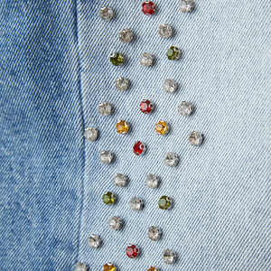 Short en jean Logo personnalisé Fashion Casual Stick Diamond - Product Image 6