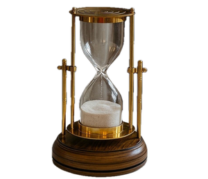 Sablier en verre et métal fait main de qualité supérieure, moderne, décoration géométrique pour la maison, le bureau, le dessus de table, cadeau - Product Image 6