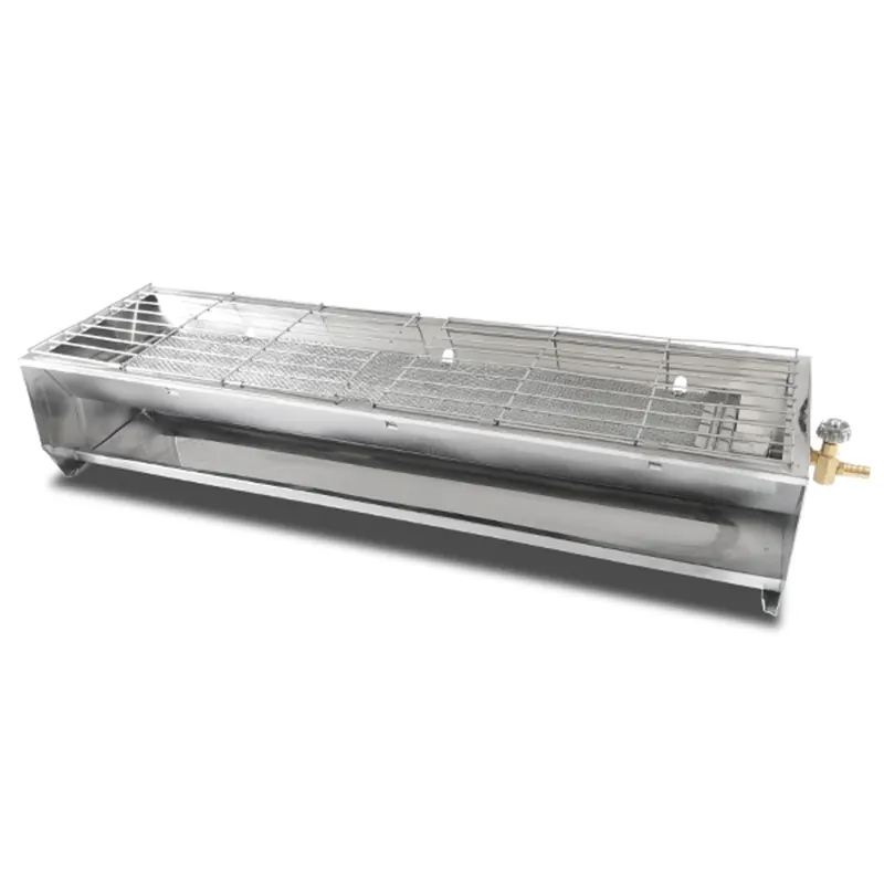 Easy-to-Use Stainless Steel Medium Size Gas BBQ Grill 71x21.5x15cm BBQ SG 002 Porcelain Coated Grates