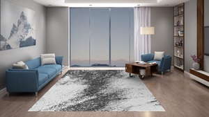 Alfombra ecológica de estilo persa de lana anudada a mano de pelo mediano con patrón abstracto personalizable para sala de estar, comedor, juegos de alfombras - Product Image 5