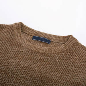 Vêtements tricots de marque personnalisée vêtements 100% tricot de coton col rond manches longues mauve tricoté pull respirant unisexe vente en gros - Product Image 4