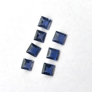 อัญมณีไอโอไลต์ธรรมชาติสีฟ้าขนาด5x5มม. 0.52ซม. ส่วนสี่เหลี่ยมด้านบนของผู้ผลิตอัญมณีหลวมผู้ส่งออก - Product Image 4