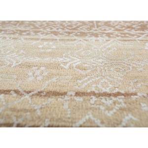 พรมวิสกายาสีเบจและสีน้ำตาล ทอมือจากขนสัตว์และไหม ขนาด 9x12 ฟุต รูปทรงสี่เหลี่ยมผืนผ้า ลายทาง สำหรับห้องนั่งเล่นหรือทางเดินในบ้าน-NRA-861(BL) - Product Image 3