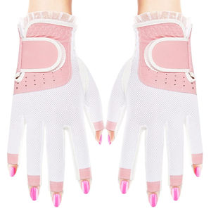 Gants de golf pour femmes, disponibles pour la main gauche et la main droite, en cuir de cabretta, légers, respirants, design personnalisé, logo en gros - Product Image 2