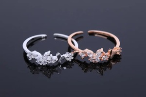 แหวนเพชร CZ ทรงผีเสื้อสีโรสโกลด์2025แหวน925แบบเรียบง่ายแหวนเงินสเตอลิงสำหรับผู้หญิงเครื่องประดับแฟชั่นของขวัญขายส่งจากผู้จำหน่าย - Product Image 2