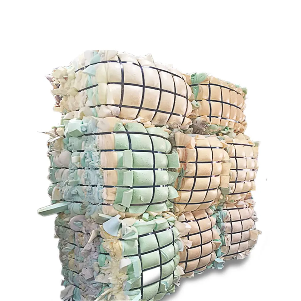 2024 White color no waste pu foam scraps in bale Recycled polyurethane trims in bales furniture foam scraps Assorted leftover