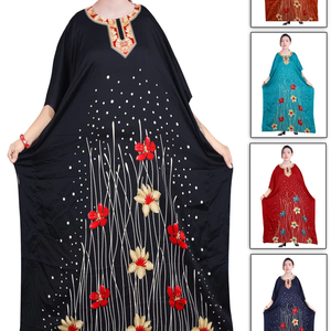Vente chaude de haute qualité africaine de grande taille en vrac soie imprimé caftans de luxe de marque soie femmes africaines vêtements - Product Image 2
