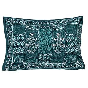 Sea Green 180 TC Cotton Single Bedsheet with 1 Pillow Cover Ethnic Motifs <b>King</b> <b>Size</b> 3-Piece Set (BSB1089) - Product Image 2