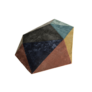 Tapis bleu en laine et viscose tufté à la main, motif géométrique, pour salon et couloir - TNQ-1104, épaisseur 10 mm, modèle rectangulaire - Product Image 2