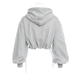 Vente en gros de blouses pour femmes de qualité supérieure sweats à capuche courts streetwear coupe-vent respirant pulls à capuche en molleton 100% coton - Product Image 2