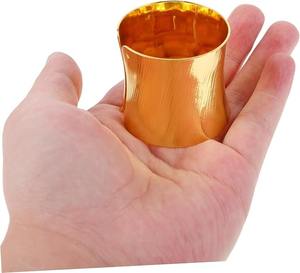 Anneau de serviette en feuille dorée artisanale, vaisselle en métal pour fête, hôtel, restaurant, décoration de la maison - Product Image 5