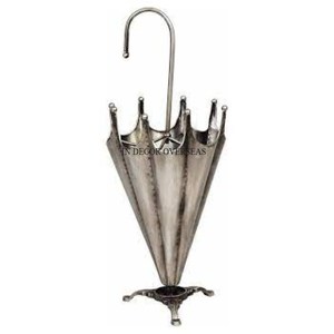 Finition couleur argent brillant poli de qualité supérieure en métal fabriqué en forme de parapluie Designer attrayant porte-parapluie de l'Inde - Product Image 1