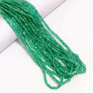 ลูกปัดมรกตเบเรียลลูกปัดอัญมณีสีเขียวมรกตเคลือบลูกปัดพลอยเบเรียลมรกตเรียบสำหรับทำเครื่องประดับ - Product Image 3