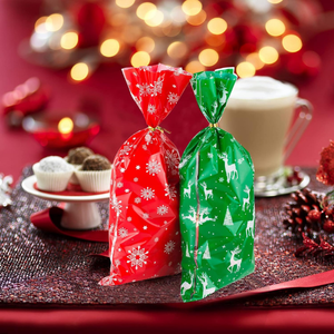 Nouveaux styles 50 pièces bonbons de noël et gelée Snack Biscuit sacs Cellophane OPP étanche cadeau fête vacances emballage en plastique - Product Image 2