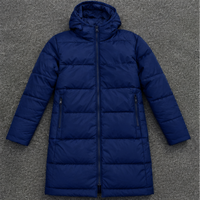 Blouson matelassé long à capuche pour homme, hiver, épais, en polyester, coupe-vent, décontracté, couleur unie, fermeture éclair, personnalisable