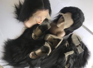 วิกผมลูกไม้คุณภาพสูงสำหรับวัดอินเดีย100% ปิดตรงหนังกำพร้าชิดกัน250% ความหนาแน่นของ12A เกรดท็อปเครื่องเรมี่สองชั้น - Product Image 2