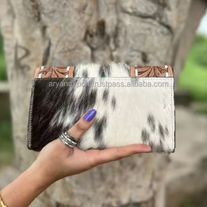 Cartera de piel de vaca auténtica hecha a mano, cartera occidental para tarjetas de crédito, cosida a mano, para mujer - Product Image 4