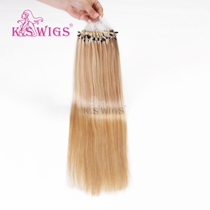 Extensions de cheveux KSWIGS Remy Virgin Human Hair Easy Micro Ring Keratin, 100g/mèche, texture lisse, extensions à clipser - Product Image 2