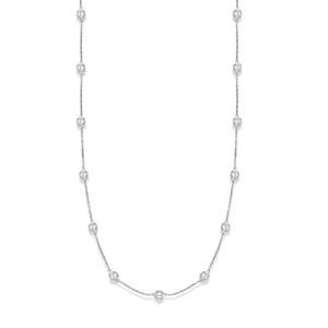 14k White Gold 36-Inch Long Diamond Station Necklace 6.00ct Strand - Product Image 1
