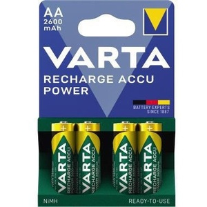 วาร์ต้าแบตเตอรี่แบบชาร์จได้ AA/Mignon HR6 นิกเกิลเมทัลไฮไดรด์ แอคคิว พาวเวอร์ 1.2V 2.600 มิลลิแอมป์ชั่วโมง 4 ก้อน อุปกรณ์เสริมอิเล็กทรอนิกส์ - Product Image 1