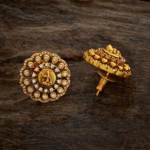 Floral <b>Stud</b> <b>Earrings</b> for Wedding Party Religious Occasions-Brass & Zinc Alloy with Zircon Pearl or Turquoise Stones - Product Image 4