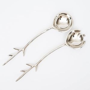 Hot Selling Best Quality Silver Metal Salad <b>Server</b> with Decorative Handle in Wholesale Price From India - Product Image 5