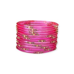 Brazaletes de Cristal Rosa Chapados en Oro de Moda con Perla de Corte Esmeralda, Joyería de Boda y Novia a Precio de Mayoreo, Listos para Enviar - Product Image 3