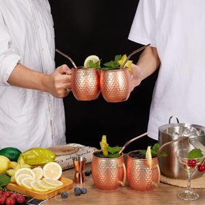 Vente en gros 100% pur fait à la main Moscou Mule bière cuivre tasses avec poignée en laiton martelé abordable plus vendu au lave-vaisselle - Product Image 3