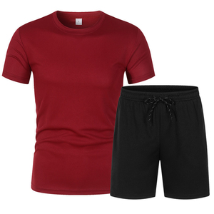 Conjuntos de verano para hombre, chándal de manga corta de retazos, ropa de marca para hombre, ropa deportiva de 2 piezas para correr, traje deportivo de Culturismo - Product Image 4