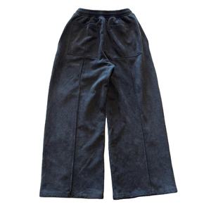 Streetwear 100% coton personnalisé pantalons de survêtement hommes Hip Hop pantalon de survêtement ceinture élastique jambe droite survêtement pantalons pour hommes lavés - Product Image 3