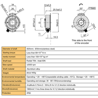 Encodeur incrémental 1024ppr haute précision à arbre creux sans contact de 30mm avec carte de conversion de signal K77