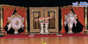 งานตกแต่งเวทีส่าหรีแบบครึ่งนิ้วของอินเดียใต้กำไลข้อมือสำหรับงานแต่งงานของฮินดูอุปกรณ์ประกอบฉากบนเวทีเครื่องประกอบฉากตกแต่งงานส่าหรีแบบครึ่งส่าหรี - Product Image 5