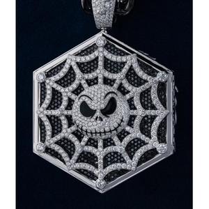 Collier en moissanite VVS, bijoux hip-hop, pendentif rond en diamant, pendentifs glacés, argent sterling 925 - Product Image 5