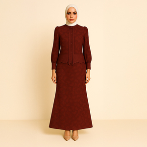 Traditionnel modeste deux pièces BAJU KURUNG ensemble pour musulmans grande taille avec jupe coton respirant pour vêtements islamiques - Product Image 1