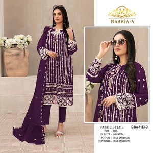 Nouvel arrivage de vêtements indiens et pakistanais de séquences de broderie en fausse georgette Salwar Kameez directement du fournisseur exportateur - Product Image 4