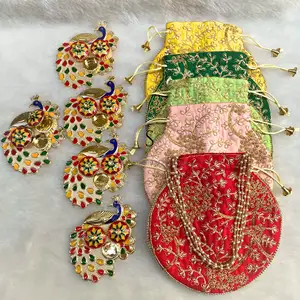 New Arrival Combo OF Potli Bags With Kumkum Platter For Pooja Occasions Return Gift Combo
