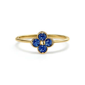 Élégant ensemble de bagues de luxe en argent sterling 925 plaqué or 18 carats avec pierres précieuses de tanzanite serti de broches cadeau de mariage - Product Image 1