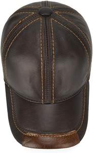 Adjustable Men's Genuine Cowhide Leather <b>Baseball</b> <b>Cap</b> for Fall Winter Outdoor Sports Hat - Product Image 4