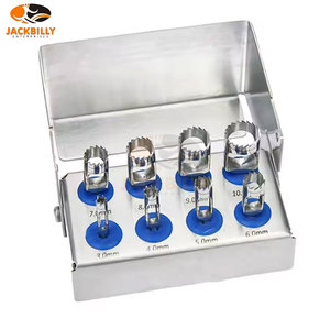 ชุดเจาะทรีฟินทันตกรรมทำจากสแตนเลส8-Pcs ชุดเครื่องมือยึดหัวกรอฟันแบบแมนนวล - Product Image 3