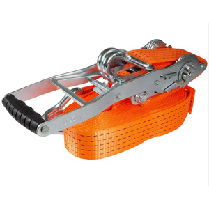 Sangles d'arrimage à cliquet ergonomiques EN12195-2 de 50 mm, 8 m, 9 m, 10 m, 12 m, 15 m, avec poignée longue, pour arrimage de cargaison 5000 kg, camions et remorques - Product Image 1