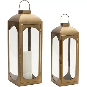 Lanternes en fonte d'aluminium de conception à la mode enduites noires pour la maison et les lanternes de bougie de décoration d'éclairage de table de mariage - Product Image 3