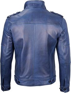 Vente chaude hommes nouvelle veste en cuir léger élégant col montant saison d'hiver prix de Style de rue haute - Product Image 2